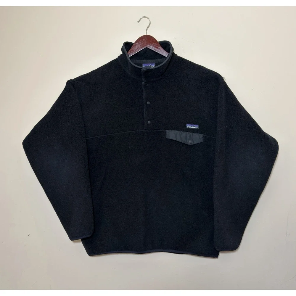 Rare Vintage Patagonia Synchilla Snap-T Pullover Black Mens Large FALL 2000